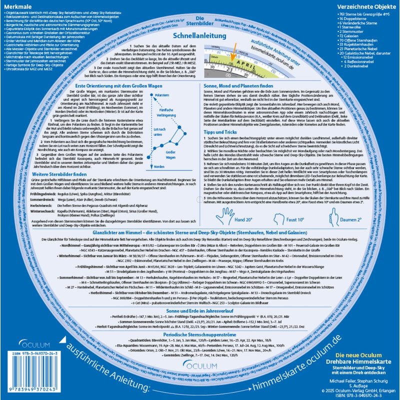 Oculum Verlag Star chart Swivelling sky map