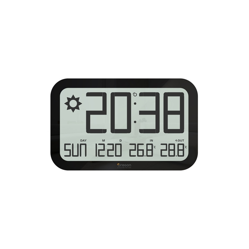 Oregon Scientific Weather station JUMBO JW 108  radio wall clock, black