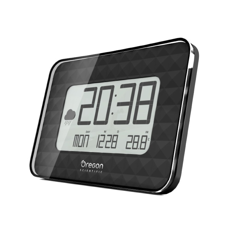 Oregon Scientific Weather station JUMBO JW 208 radio wall clock, black