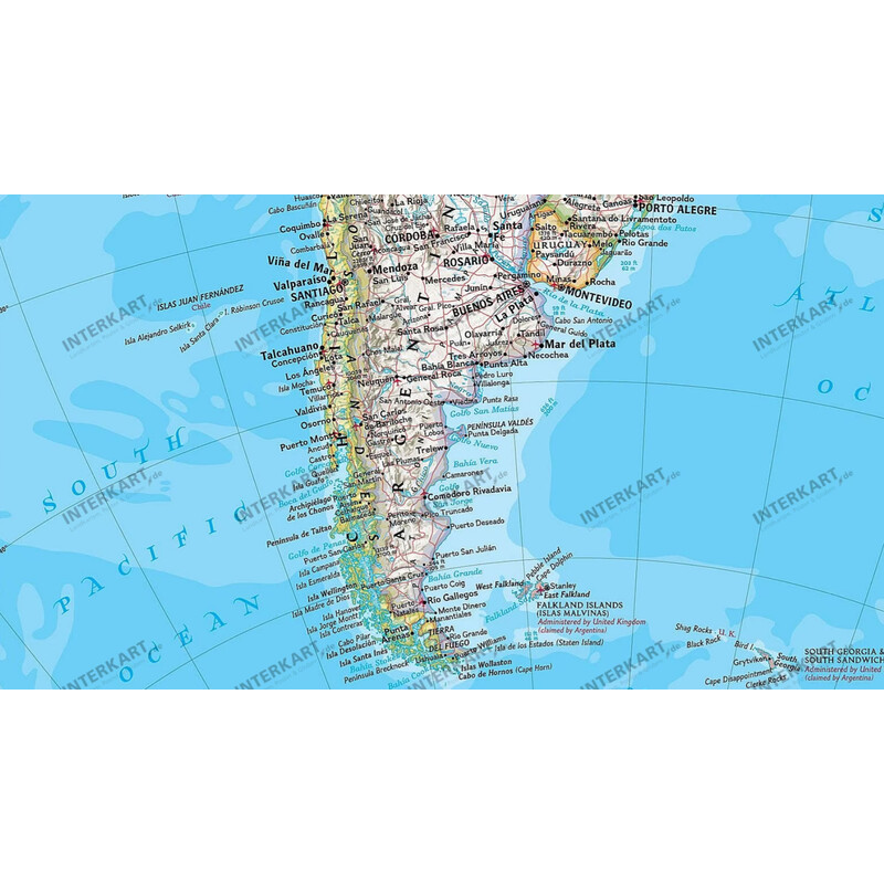 National Geographic continent map North and South America political (laminated)