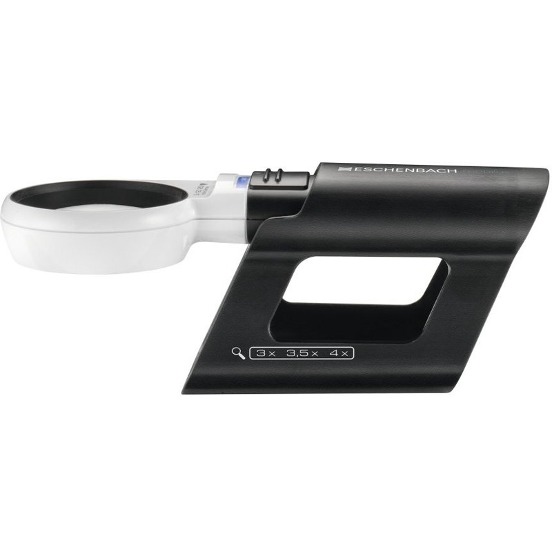 Eschenbach MOBASE stand for Mobilux LED illuminated pocket magnifiers: 3.0X/3.5X/4.0X