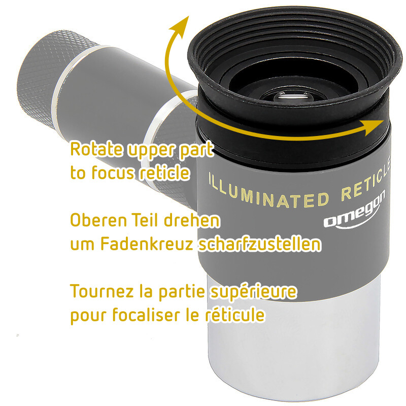 Omegon Reticle eyepieces Illuminated crosshair eyepiece, 12mm
