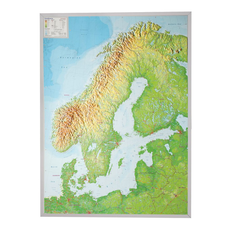 Georelief Regional map Scandinavia