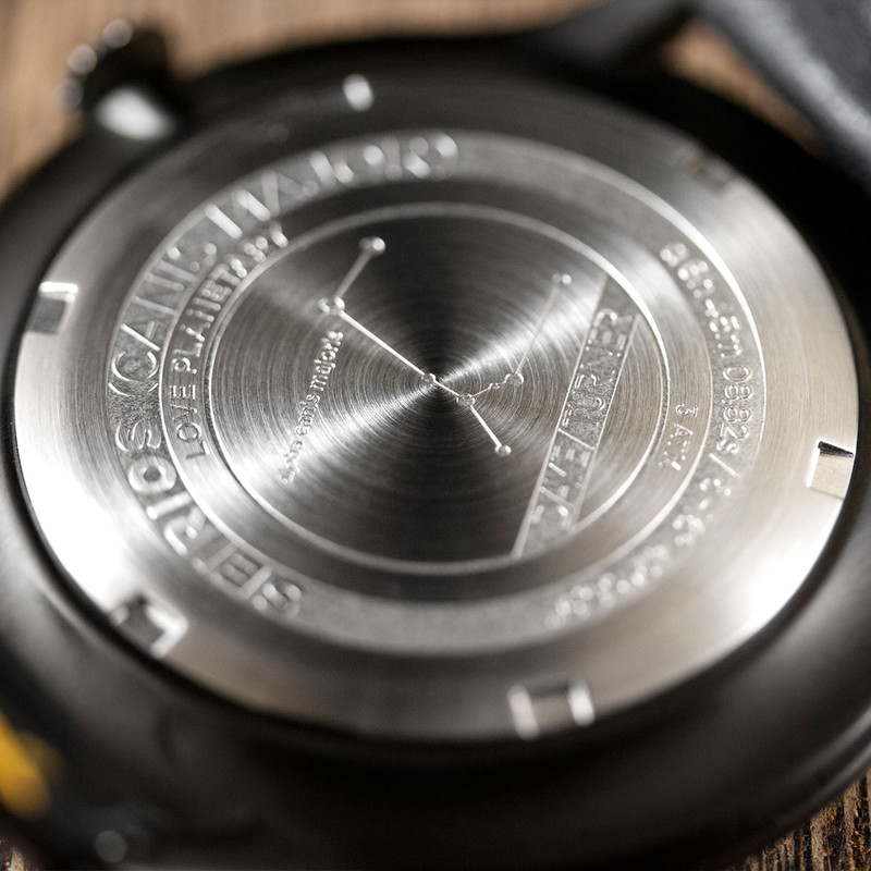 DayeTurner Clock SEIRIOS men's analogue watch, black leather strap