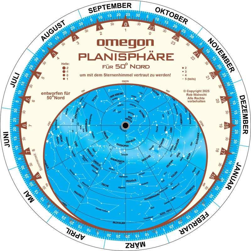 Omegon Star chart Sternkarte 17,5cm / 50°