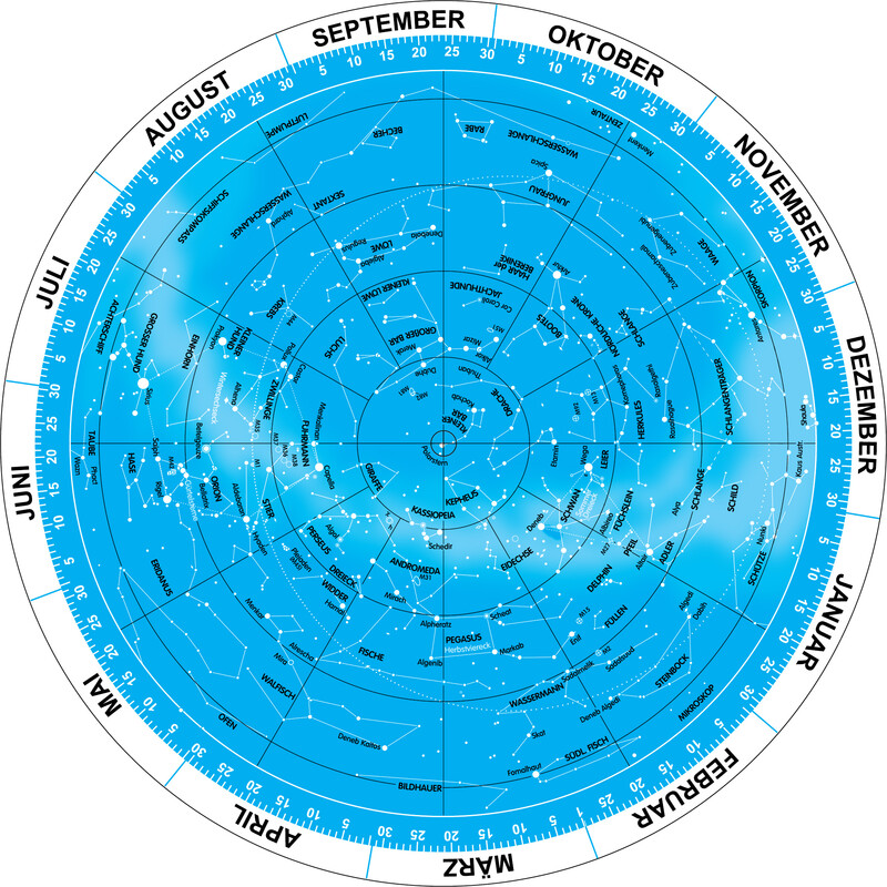 Omegon Star chart Sternkarte 17,5cm / 50°