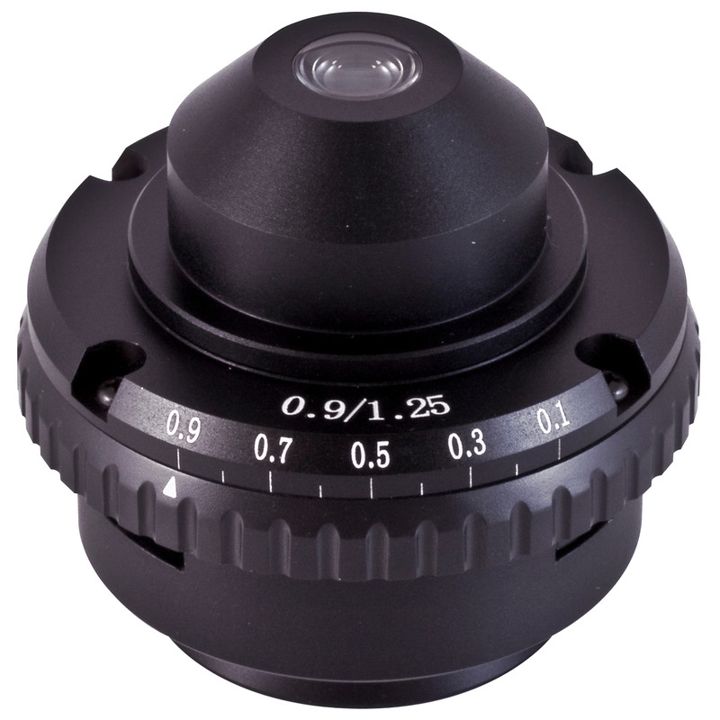 Motic Condenser, N.A. 0.90/1.25, Abbe, iris diaphragm, slot for sliders (BA410E, BA310 microscopes)