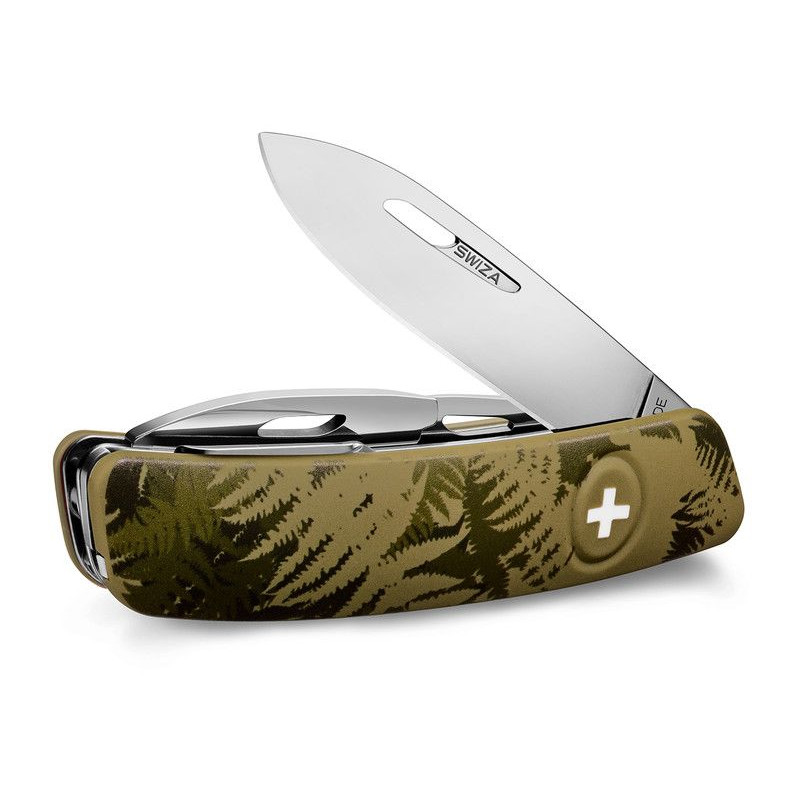 SWIZA Knives C03 Swiss Army Knife, SILVA Camo Fern Khaki
