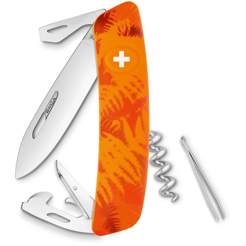 SWIZA Knives C03 Swiss Army Knife, FILIX Camo Fern Orange