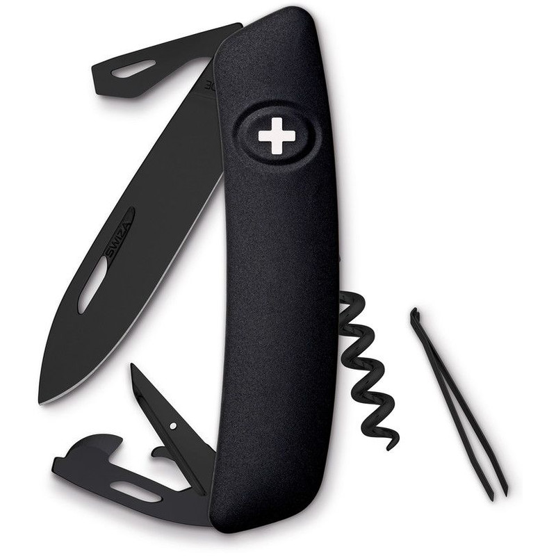 SWIZA Knives D03 Swiss Army Knife, ALLBLACK