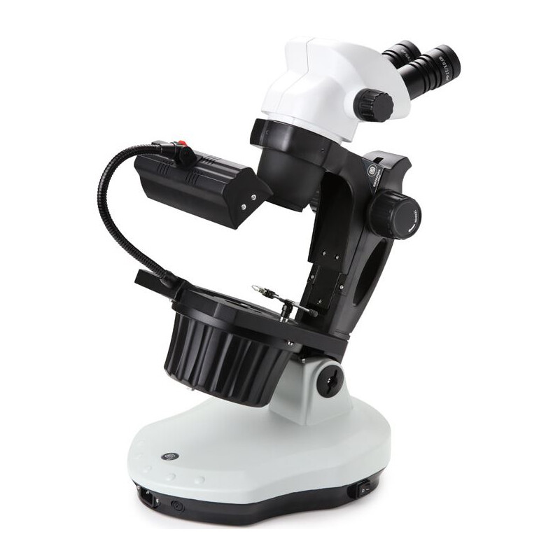 Euromex NZ.1702-GEML, NexiusZoom, 6.5x to 55x, gemology, 30W 6V halogen transmitted, 1W LED incident illumination, bino