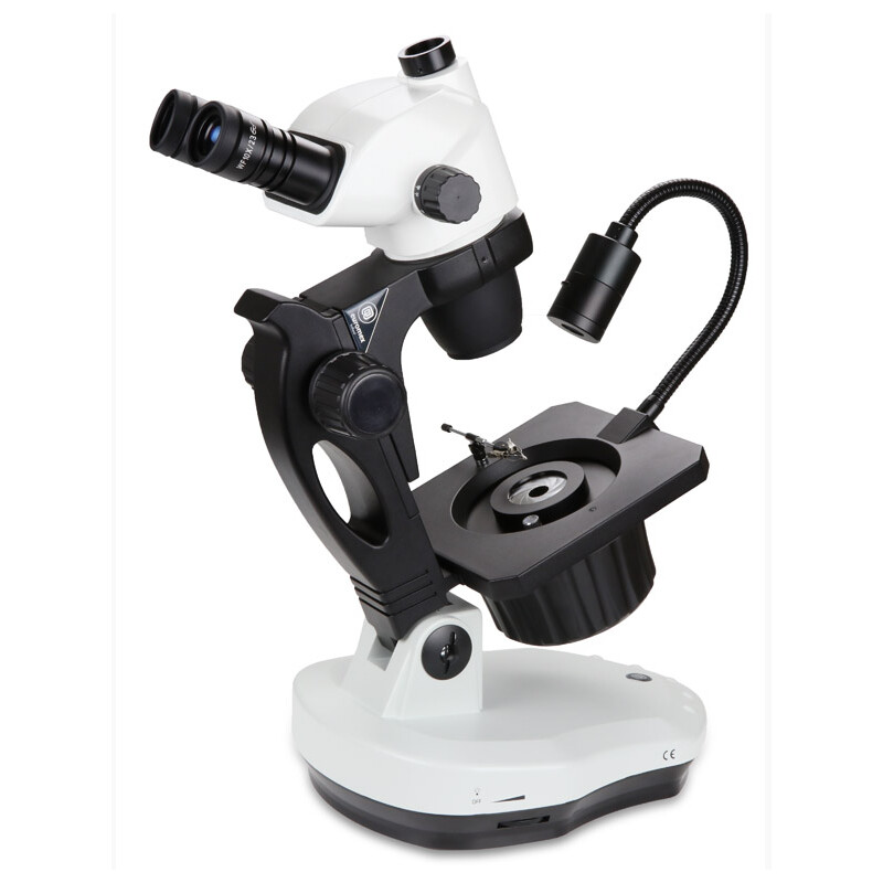 Euromex NZ.1703-GEML, NexiusZoom Evo, 6.5x to 55x, gemology, 30W 6V halogen transmitted, 1W LED incident illumination