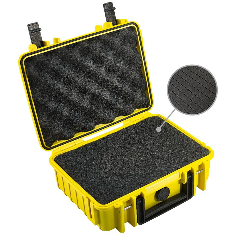 B+W Type 1000 case, yellow/foam lined