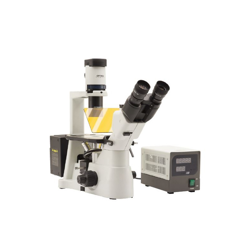 Optika Inverted microscope Mikroskop IM-3FL4-EU, trino, invers, FL-HBO, B&G Filter, IOS LWD U-PLAN F, 100x-400x, EU