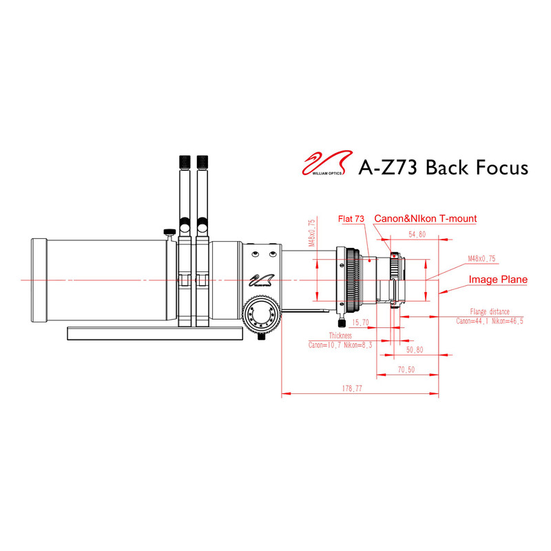 William Optics Apochromatic refractor AP 73/430 Super ZenithStar 73 Gold OTA