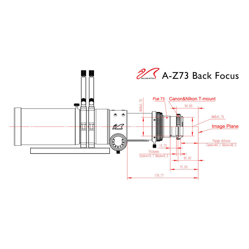 William Optics Apochromatic refractor AP 73/430 Super ZenithStar 73 Red OTA
