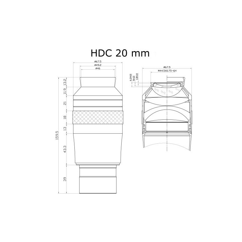 APM Eyepiece XWA HDC 20mm 100° 2"