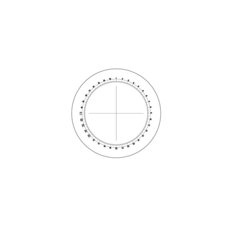 Motic reticle, protractor 360°/1°, crosshairs, Ø23mm (SMZ-140)