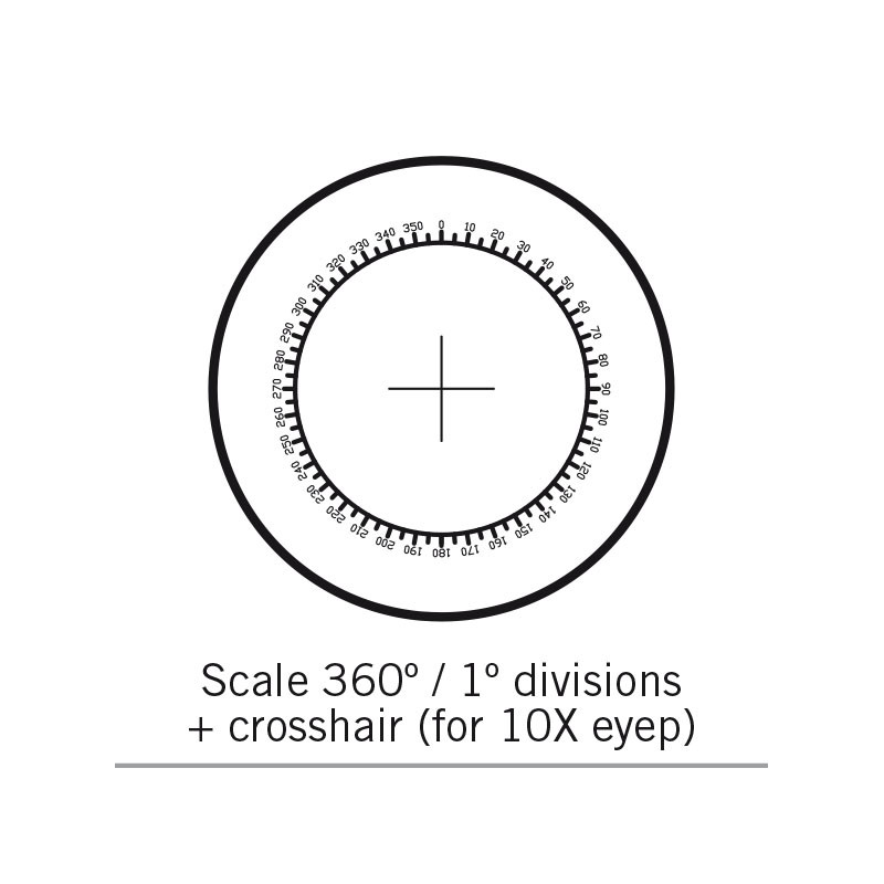 Motic Micrometer scale plate Reticule 360°/1°, Ø 25mm, only for 10X (SMZ-161)