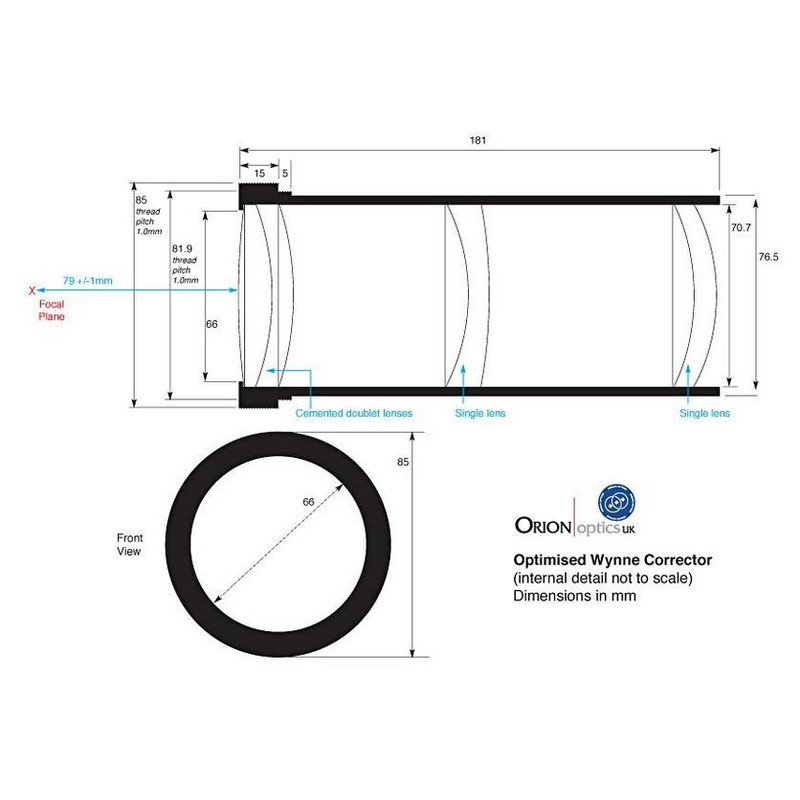 Orion Optics UK Telescope N 350/1330 AG14 Carbon Astrograph OTA