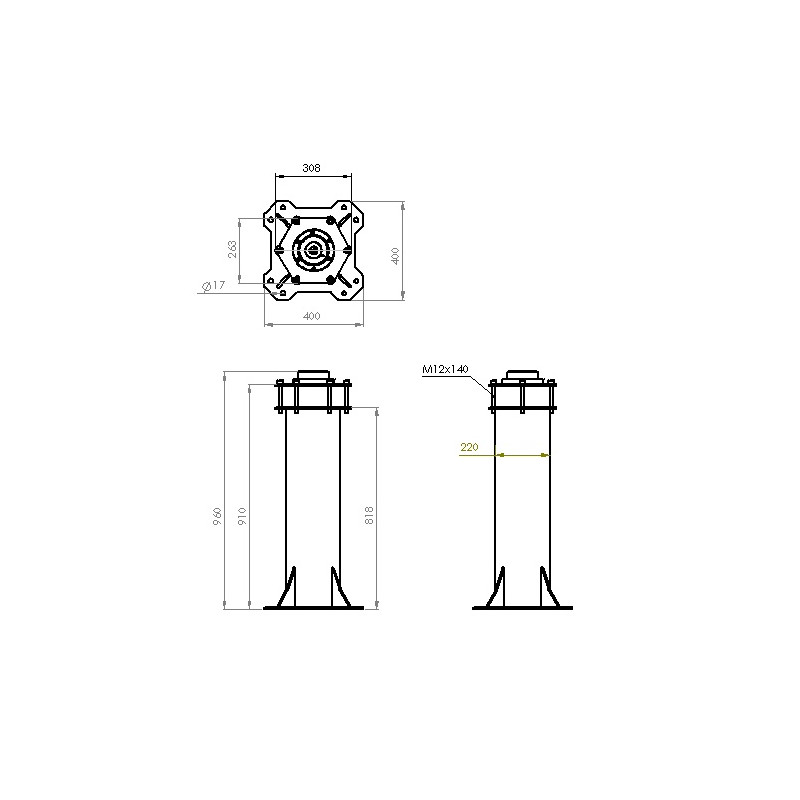 ASToptics Column HD Pier, 219mm, for EQ6/AZEQ6 mounts - white