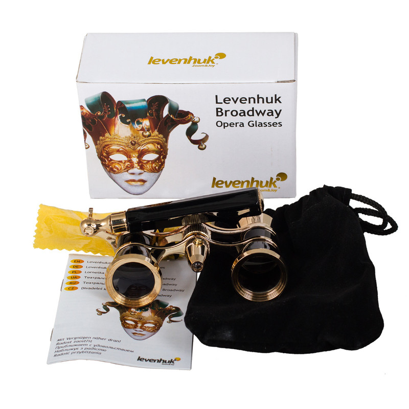 Levenhuk Broadway 3x25 Opera Glasses black (lorgnette with LED light)