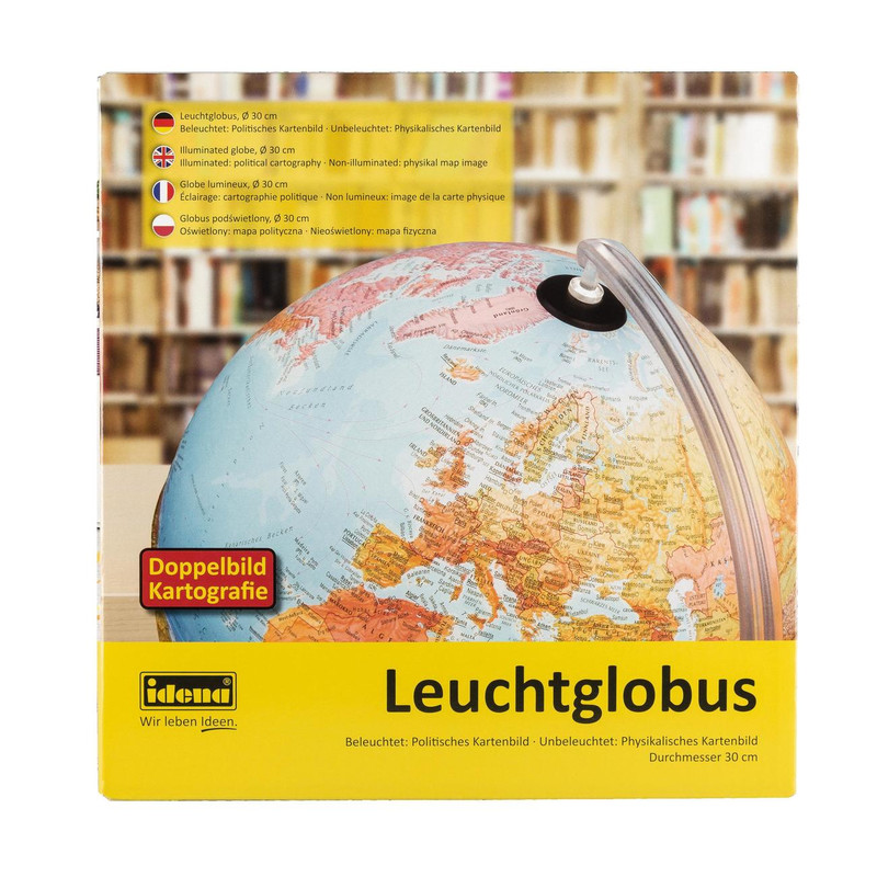 Idena Iluminated Globe with double image cartography 30cm