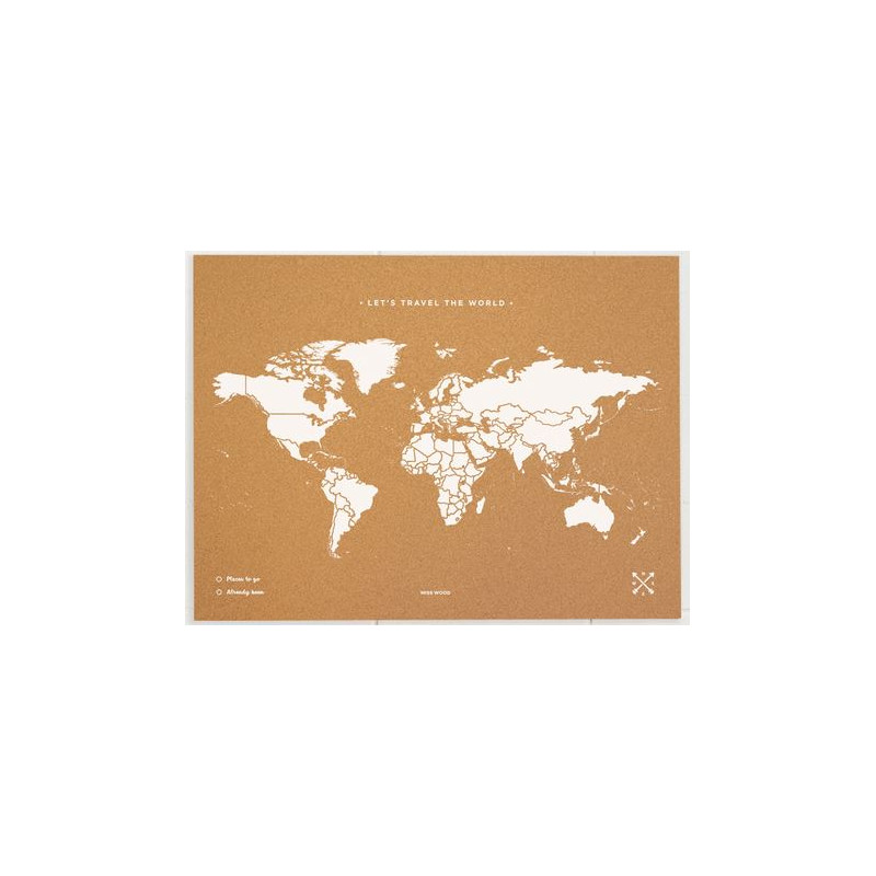 Miss Wood Woody Map Natural Cork XL white