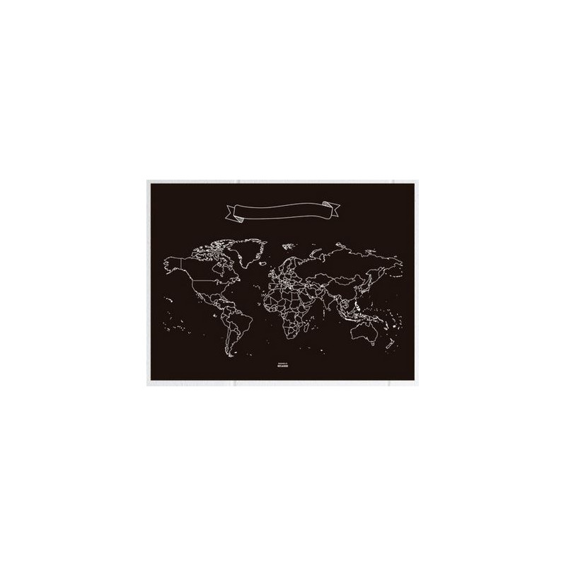 Miss Wood World map Chalkboard L