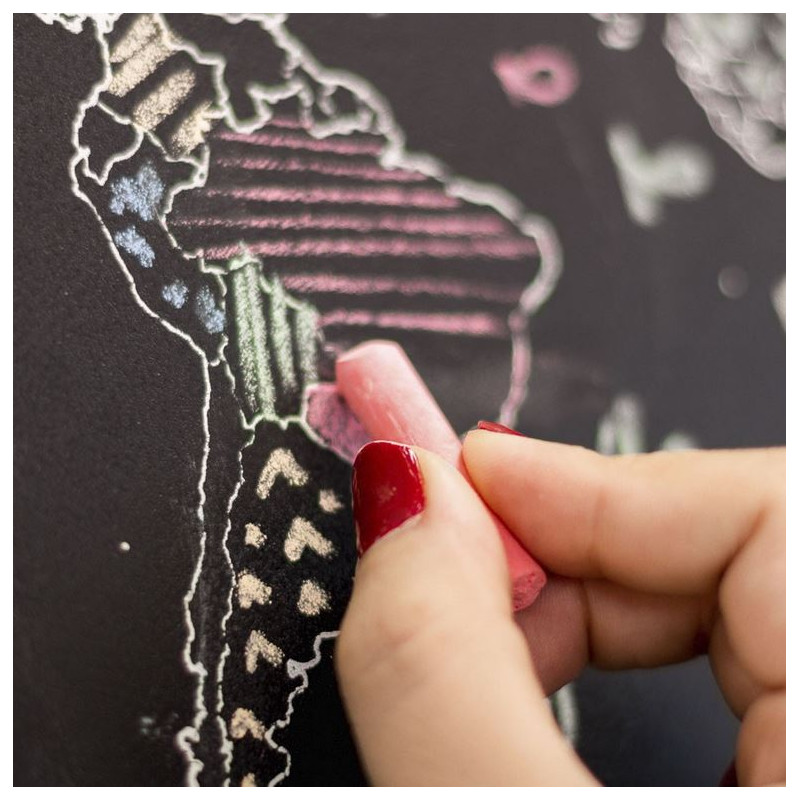 Miss Wood World map Chalkboard XL