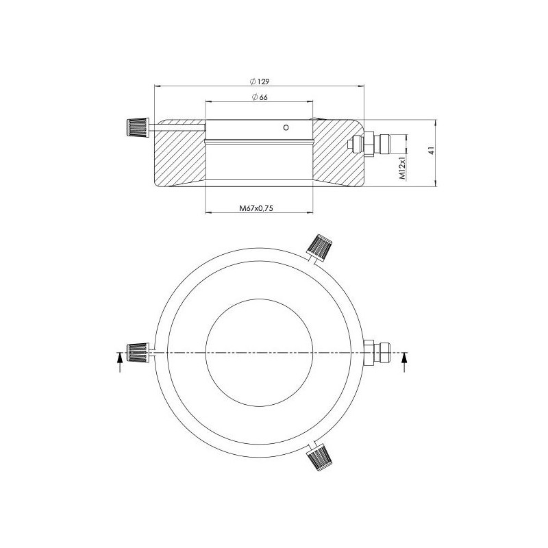 StarLight Opto-Electronics RL12-10s-24V WW, spot, warm white (3000K), M12 plug (4-pole), Ø 66mm