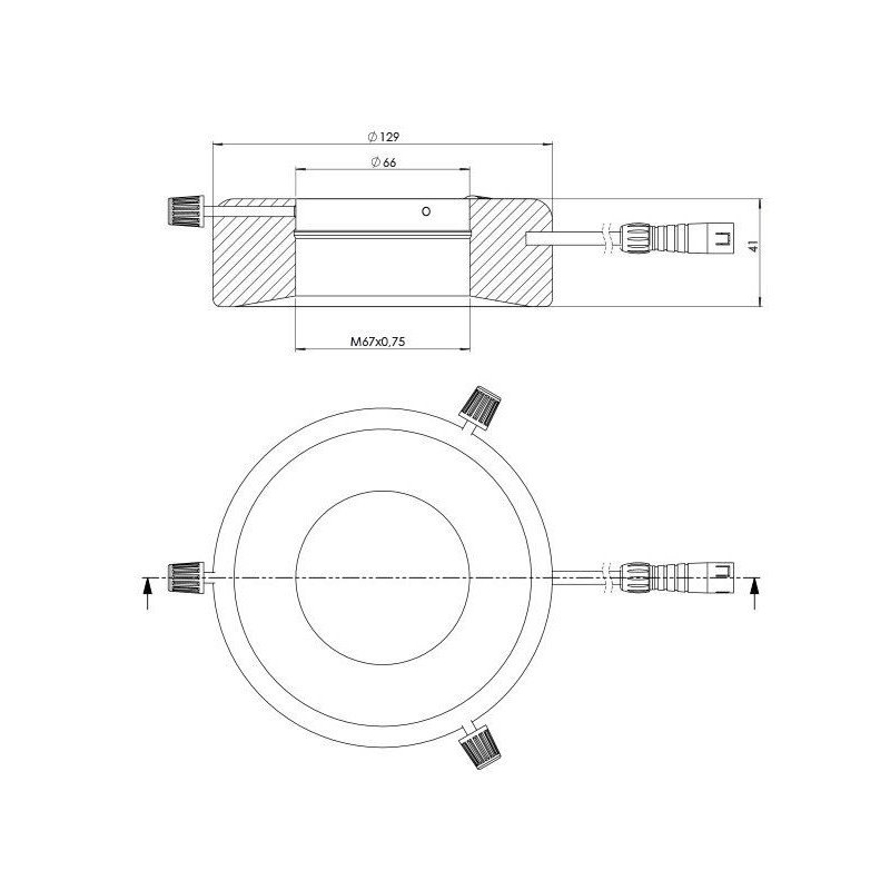 StarLight Opto-Electronics RL12-10s-S4 B,  Spot, segmented,  Blue (470 nm), Ø 66mm