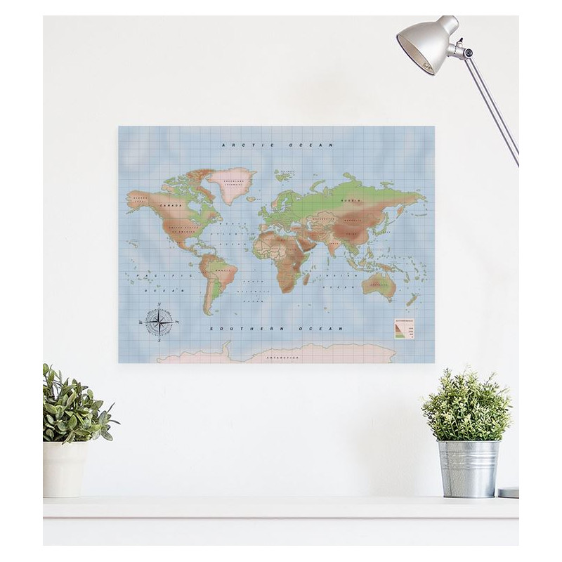 Miss Wood Woody Map Watercolour Physical L
