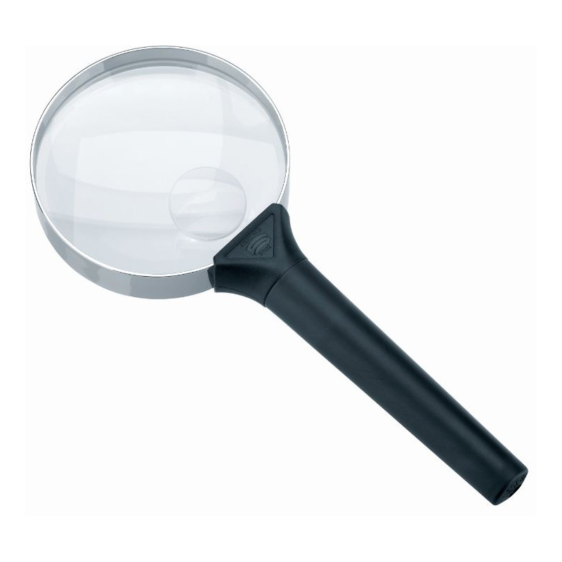 Schweizer Magnifying glass Basic-Line BIFOCUS hand magnifier, 6D/16D; Ø75/Ø20mm, bifocal