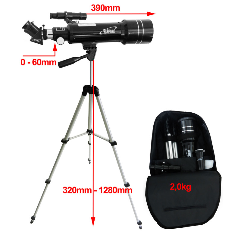 Orbinar 400/70 Reise Teleskop + Rucksack Spektiv Refraktor Fernrohr Astronomie