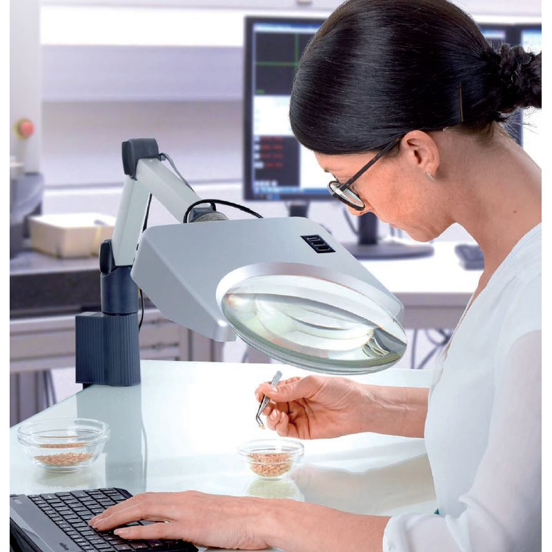 Schweizer Tech-Line LED 2700K magnifying lamp, 1.75x/Ø202mm, plano-convex