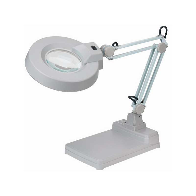 Schweizer Magnifying lamp, scissor arm, table stand, 2x/Ø125mm, biconvex, 22W