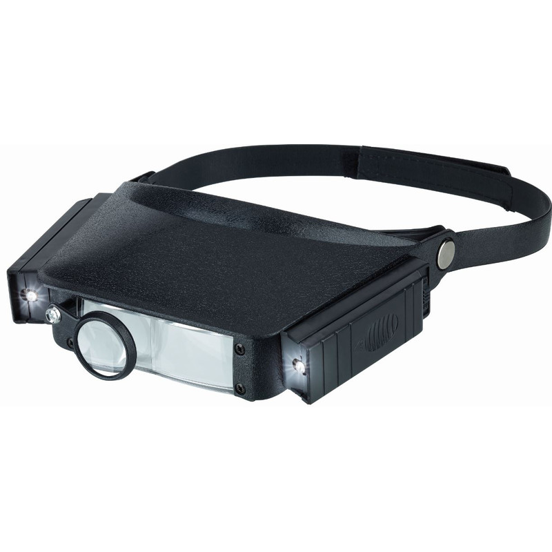 Schweizer Magnifying glass Headband magnifier 2x, 3x, 4x, 5x, with lighting