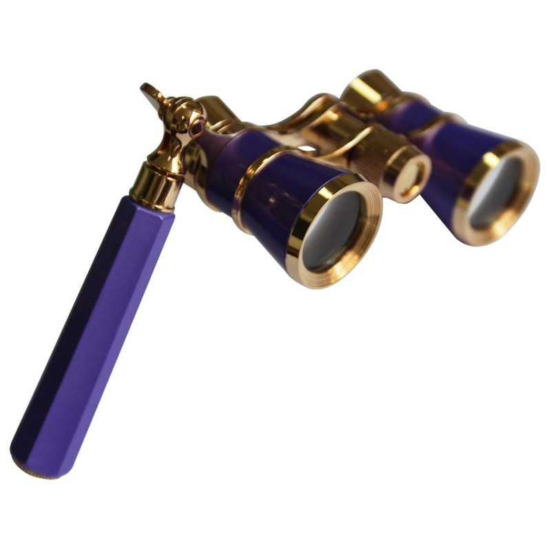 Levenhuk Opera glasses Broadway 3x25 purple with lorgnette and LED light