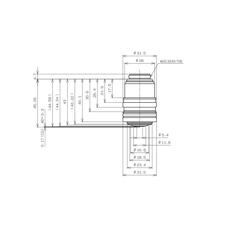 Evident Olympus Objective UPLSAPO60xS2 Objektiv, A Line, superapo, 60x, NA 1,3, w.d. 0,3, FN 22