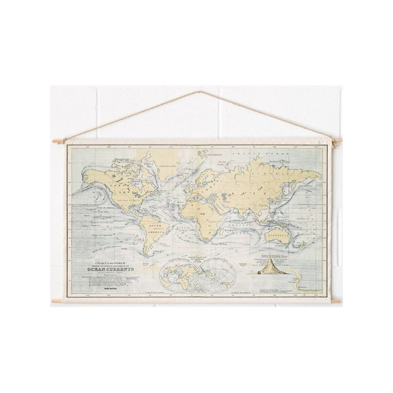Miss Wood Woody Cotton Map Oceans
