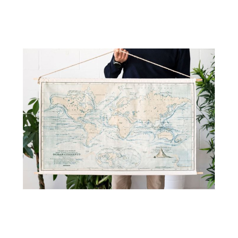 Miss Wood Woody Cotton Map Oceans