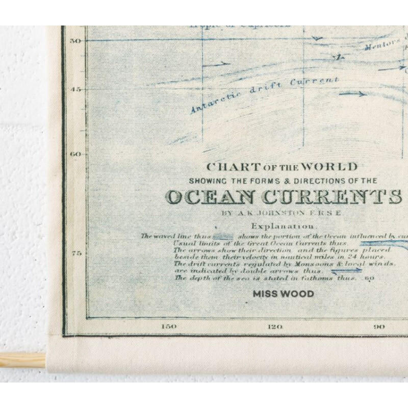 Miss Wood Woody Cotton Map Oceans
