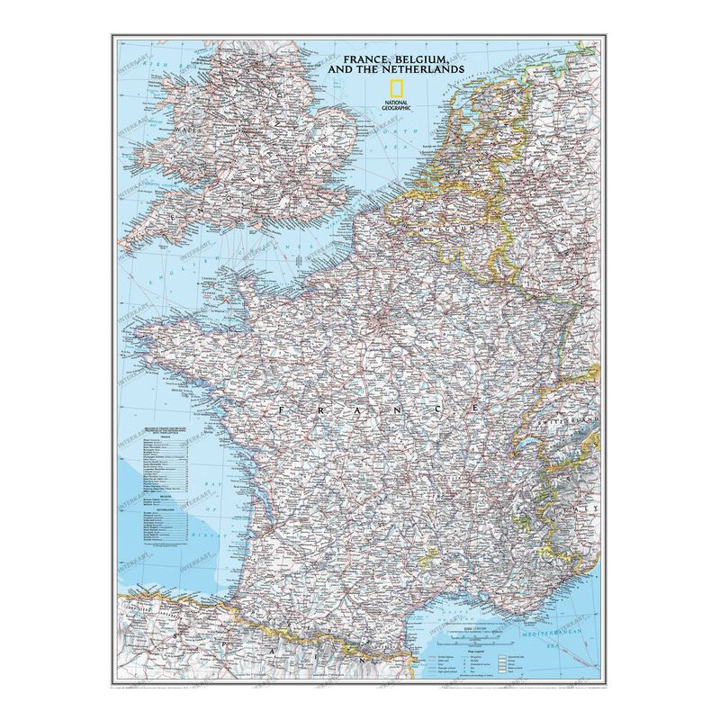 National Geographic Map France framed (silver) for pinning