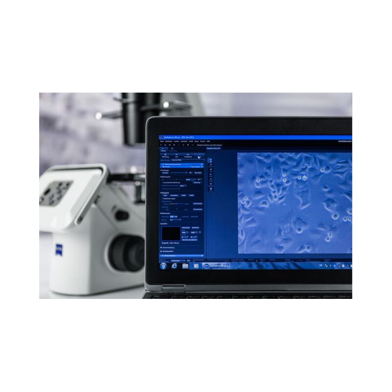 ZEISS inverted microscope Primovert HDcam Ph0, Ph1, Ph2, 40-400x, Ph1, Cond 0.4, Cam 5MP