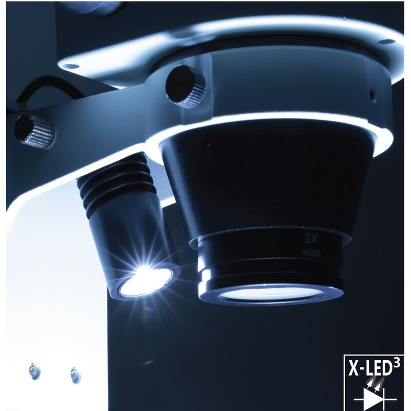 Optika Stereo zoom microscope SZO-6, trino, 6.7-45x, Stand column, Incident, Transmitted light, Double spot