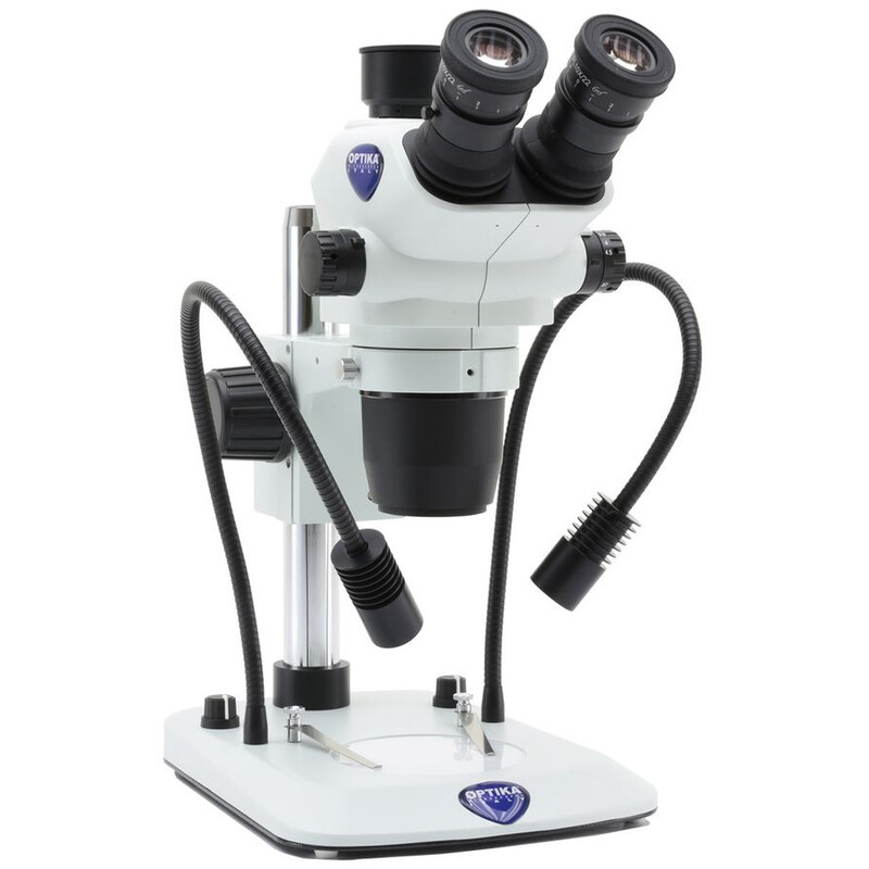 Optika Stereo zoom microscope SZO-6, trino, 6.7-45x, Stand column, Incident, Transmitted light, Double spot