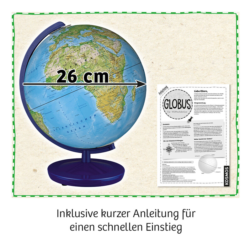 Kosmos Verlag Childrens globe Schülerglobus physisch 26cm