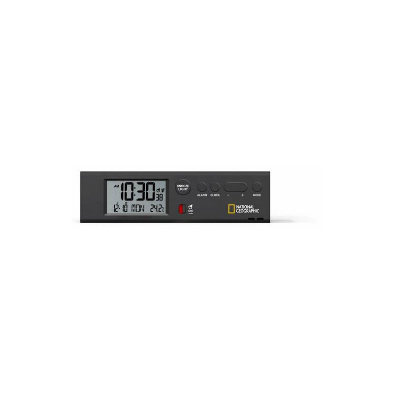 National Geographic World Time Clock with Temperature and Flashlight