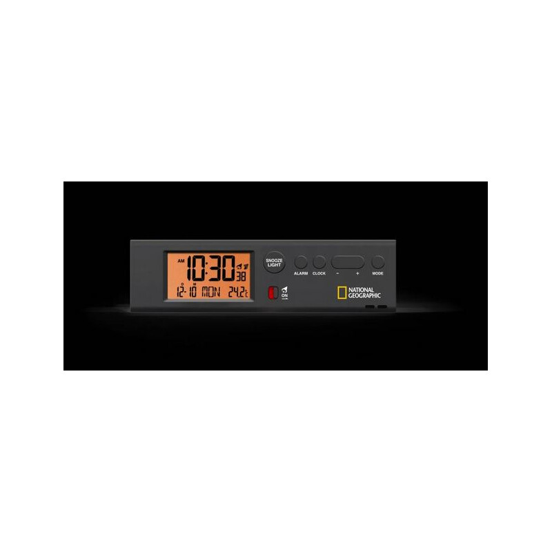 National Geographic World Time Clock with Temperature and Flashlight